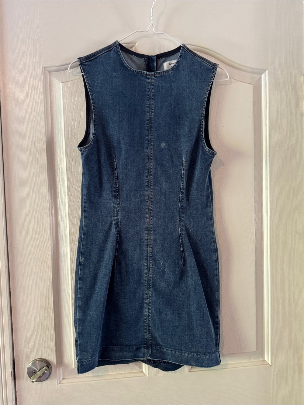 Reformation Dark Denim Blue Sleeveless Mini Dress